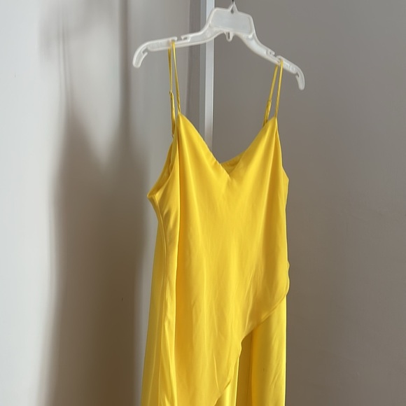 Saunders Collection Lara Yellow Maxi Length Spaghetti Strap Slip Dress Size 12 - Picture 9 of 10